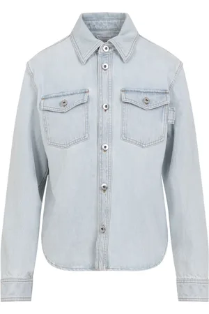 Bottega Veneta Jakke, Dame, Blå, 2XS, Denim, Lyseblå Denimjakke