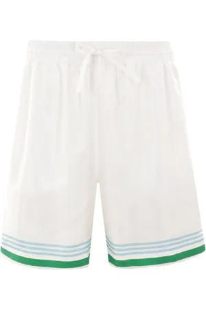 Casablanca Shorts, Herre, Hvid, XL, Uld, Hvide Silkestribede Shorts