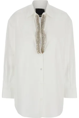 Pinko Bluser & Skjorter, Dame, Hvid, M, Bomuld, Hvid Skjorte Popeline Stil
