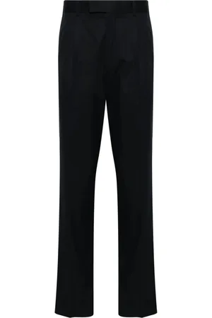 Ermenegildo Zegna Bukser, Herre, Blå, 3XL, Bomuld, Pleated Cotton Slim Pants