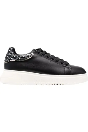Emporio Armani Sko, Dame, Sort, 37 EU, Læder, Læder Sneakers