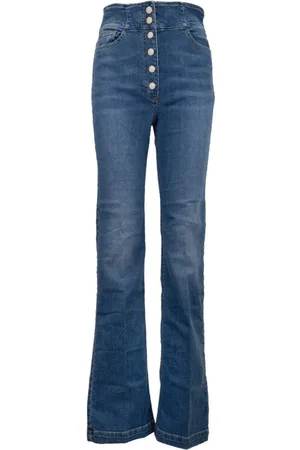 Elisabetta Franchi Jeans, Dame, Blå, W29, Bomuld, Flared Jeans