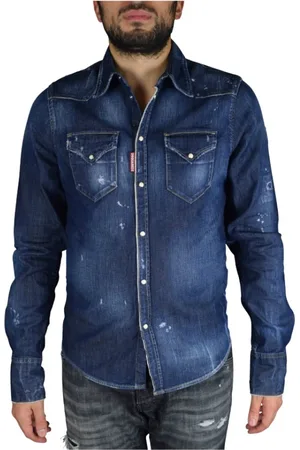 Dsquared2 Skjorte, Herre, Blå, S, Denim, Denimskjorte