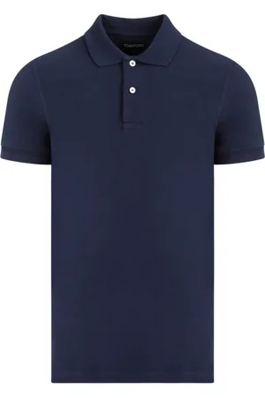 Tom Ford Top, Herre, Blå, S, Bomuld, Blå Polo Skjorte Bomuld Kort Ærme