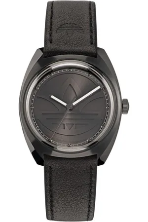 adidas Tilbehør, Dame, Sort, ONE SIZE, Læder, Sort Læder Quartz Analogt Ur