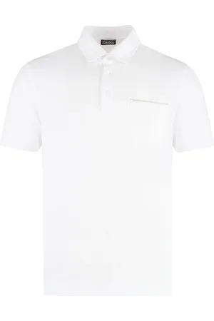 Ermenegildo Zegna Top, Herre, Hvid, 2XL, Bomuld, Kortærmet bomuldspiqué polo shirt