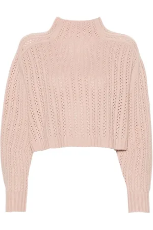 Max Mara Strik, Dame, Lyserød, S, Uld, Uld-Cashmere Sweater