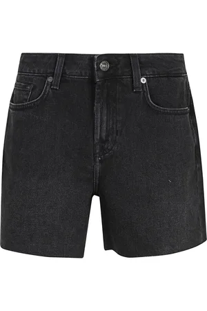 7 for all Mankind Shorts, Dame, Sort, W24, Uld, Sorte Bermuda Shorts Stilfulde Behagelige