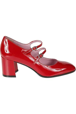 Carel Sko, Dame, Rød, 38 EU, Læder, Alice Patent Mary Jane Duo Pumps