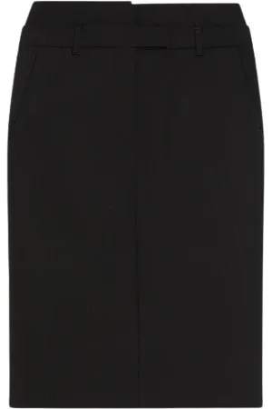 Sportmax Nederdel, Dame, Sort, XS, Uld, Minimalistisk Chic Uld Pencil Skirt