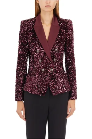 Elisabetta Franchi Jakke, Dame, Rød, S, Polyester, Broderet Sequin Jakke