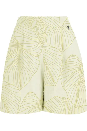 Bomboogie Shorts, Dame, , XS, Linned, Trykte linned bermuda shorts