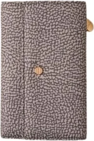 Borbonese Tilbehør, Dame, Grå, ONE SIZE, Uld, Medium Skuldertaske med Klaplukning