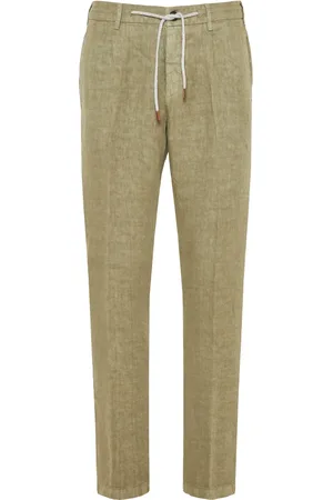 ELEVENTY Bukser, Herre, Grøn, W36, Tyl, Linen Drawstring Bukser