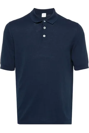 ELEVENTY Top, Herre, Blå, M, Bomuld, Bomulds Polo Shirt