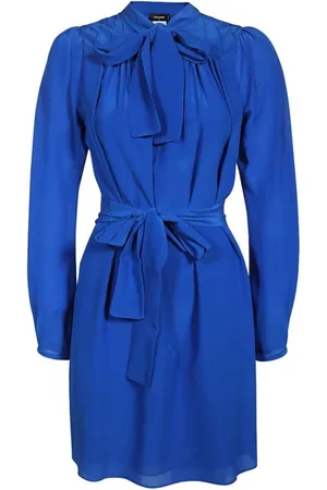 Dsquared2 Kjole, Dame, Blå, S, Polyester, Silke Mini Kjole