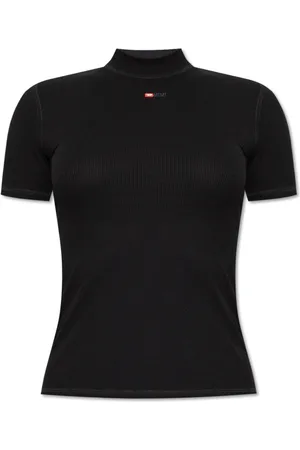 Diesel Bluser & Skjorter, Dame, Sort, 2XS, Uld, Ribbet Top