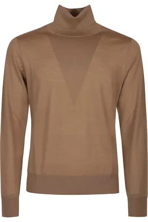 Dsquared2 Strik, Herre, Brun, L, Uld, Lækker Turtle Neck Sweater