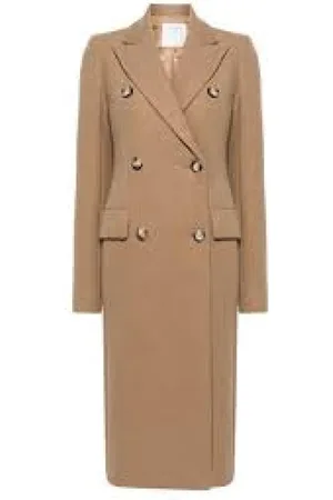 Sportmax Frakke, Dame, Brun, S, Uld, Stilfuld Vinterfrakke