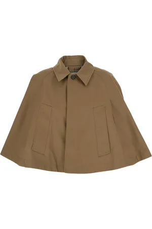 Burberry Jakke, Dame, Brun, M, Bomuld, Brun Crop Jakke med Korte Ærmer