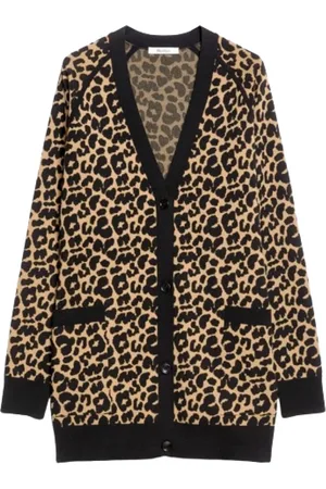 Max Mara Strik, Dame, Brun, S, Spotted Jacquard Cardigan