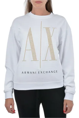 Emporio Armani Sweathshirts & Hoodies, Dame, Hvid, L, Bomuld, Sweater med Icon Logo