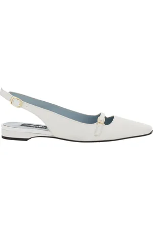 Carel Sko, Dame, Hvid, 38 1/2 EU, Læder, Ninon Slingback Ballerinasko