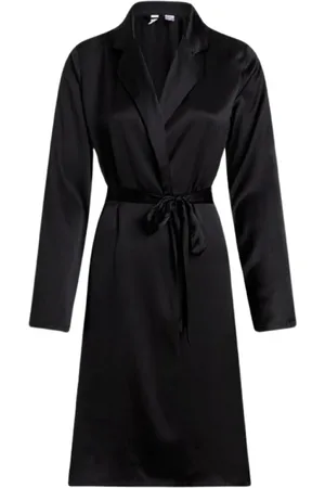 Calvin Klein Frakke, Dame, Sort, M/L, Uld, Frakke med bælte