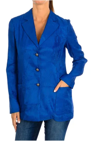 Emporio Armani Jakke, Dame, Blå, S, Polyester, Klassisk Enkeltknap Blazer