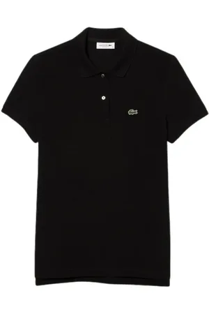 Lacoste Top, Dame, Sort, L, Bomuld, Bomulds Polo Shirt med Krokodille Logo