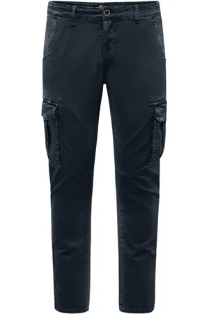 Bomboogie Bukser, Herre, Blå, W38, Bomuld, Slim Fit Cargobukser