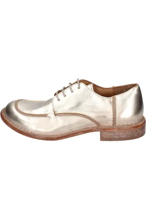 Moma Sko, Dame, Gul, 37 EU, Læder, Elegante læder snøresko