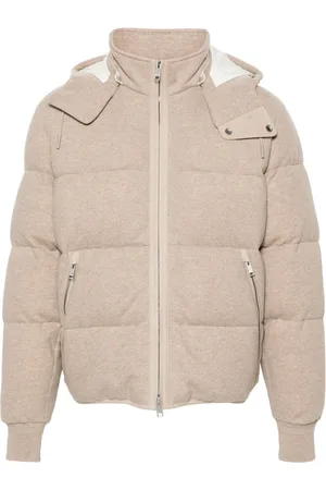 Ermenegildo Zegna Jakke, Herre, , XL, Cashmere, Cashmere Vatteret Jakke med Aftagelig Hætte