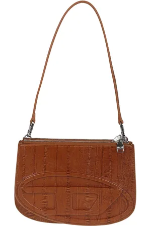 Diesel Taske, Dame, Brun, ONE SIZE, Uld, Brun Crossbody Taske med Ål Skind Effekt