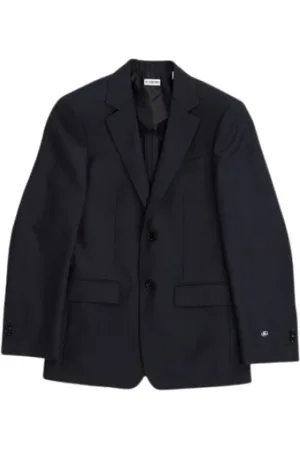 Burberry Jakke, Herre, Sort, XL, Uld, Navyblå uldjakke