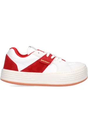 Palm Angels Sko, Dame, Rød, 41 EU, Læder, Læder Logo Sneakers