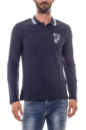 VERSACE Top, Herre, Blå, L, Bomuld, Polo Bluser