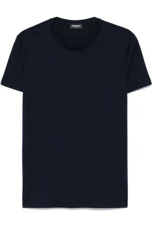 Dondup Top, Herre, Blå, M, Bomuld, Regular-fit T-shirt med rund hals