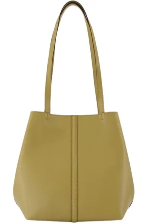 Vanessa Bruno Taske, Dame, Grøn, ONE SIZE, Læder, Grøn Læder Shopper Taske Dobbelt Slid
