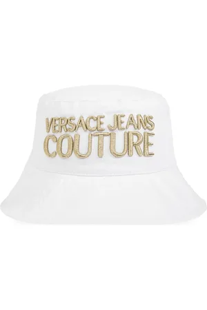 VERSACE Tilbehør, Dame, Hvid, S, Bomuld, Hat med broderet logo