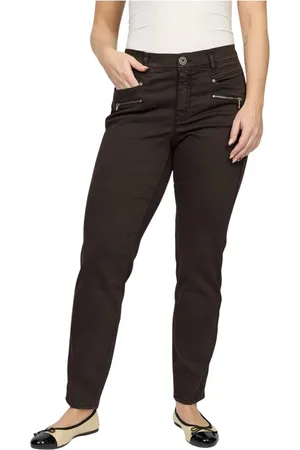 2-Biz Jeans, Dame, Sort, M, Bomuld, Rany Mørkebrune Bukser