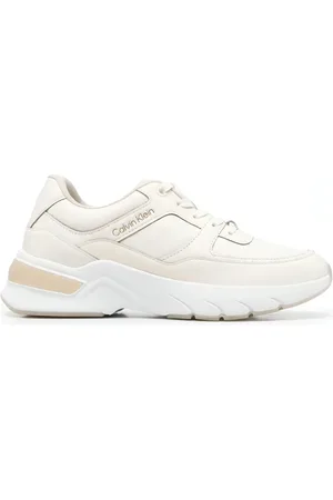 Calvin Klein Sko, Dame, Hvid, 41 EU, Læder, Elevated Runner Snøresko Sneakers
