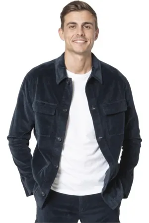 Masons Skjorte, Herre, Sort, 2XL, Bomuld, Navy Corduroy Overshirt