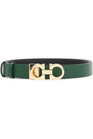 Salvatore Ferragamo Tilbehør, unisex, Grøn, 100 CM, Læder, Reversibelt Gancini læderbælte
