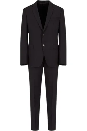Emporio Armani Jakkesæt, Herre, Sort, 5XL, Uld, Klassisk ulddragt