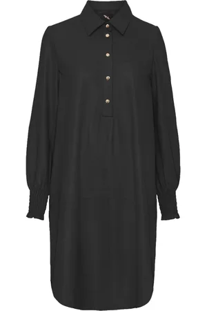 Btfcph Kjole, Dame, Sort, XS, Uld, A-Shape Kjole W. Smock Skind 100159