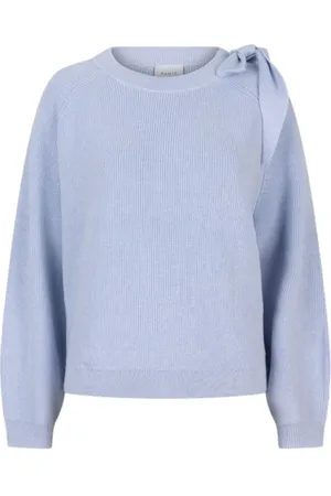 Dante 6 Strik, Dame, Blå, S, Cut-Out Bow Sweater