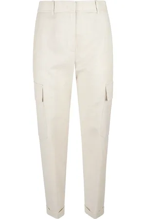 ELEVENTY Bukser, Dame, , S, Uld, Cremefarvede uld-cashmere bukser