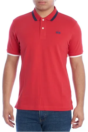 La Martina Top, Herre, Rød, XL, Bomuld, Modern og elegant kortærmet polo