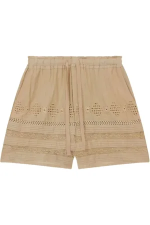 Isabel Marant Shorts, Dame, , S, Broderede Khaki Shorts